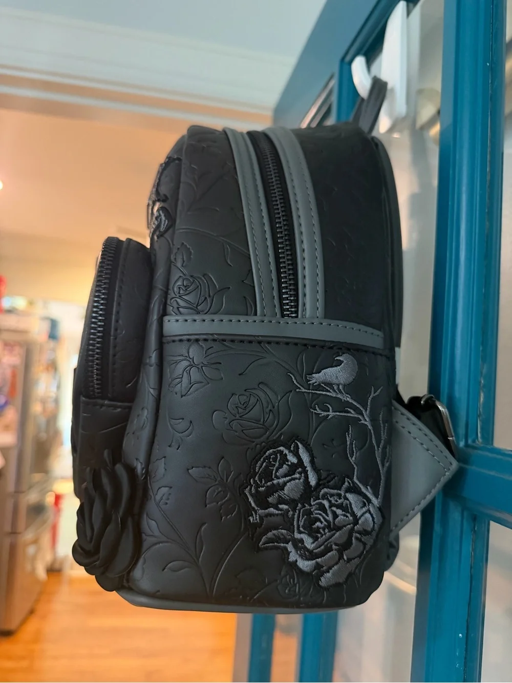 Loungefly Black Wednesday Addams Embossed Mini Backpack